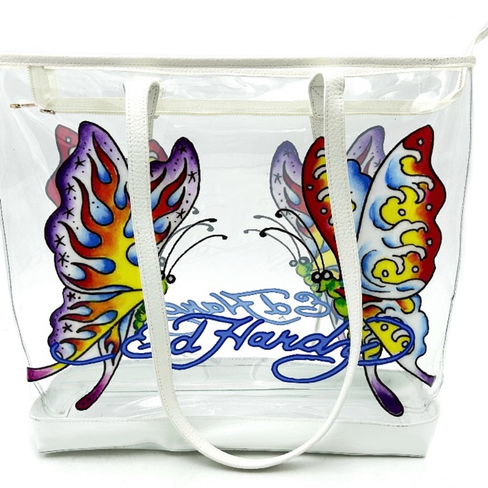Ed Hardy Purple Butterfly Tote Bag New With Tags Retail